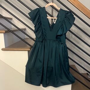 Entro Hunter Green V-Neck Dress